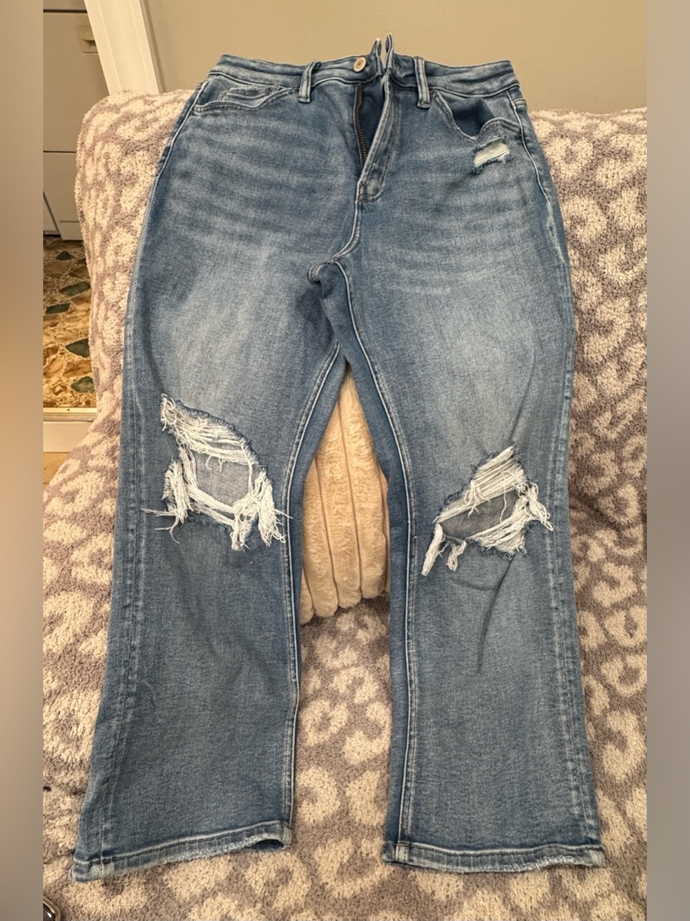 Lovervet Women's Distressed Light Blue Denim Jeans